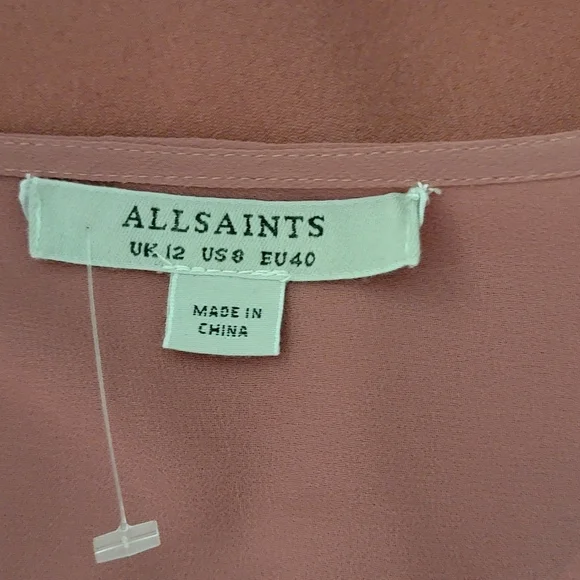 All Saints Dusty Rose Wrap Dress Size 8 - Picture 11 of 12